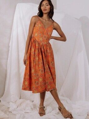 Carioca Filipino Printed Cotton Dress Small